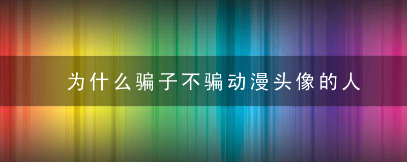 为什么骗子不骗动漫头像的人