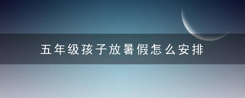 五年级孩子放暑假怎么安排