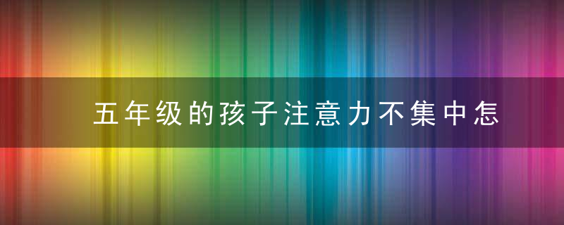 五年级的孩子注意力不集中怎么办