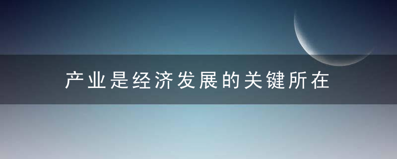 产业是经济发展的关键所在