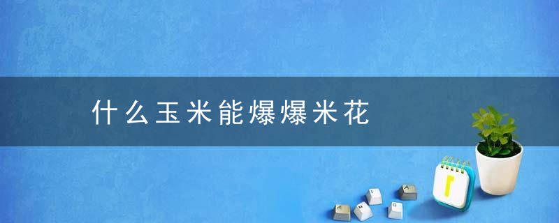 什么玉米能爆爆米花