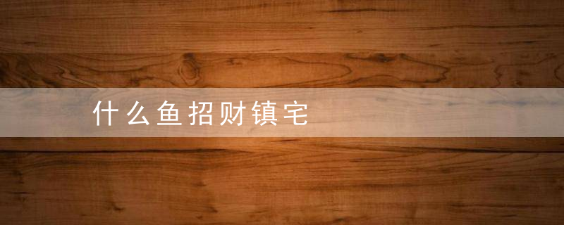 什么鱼招财镇宅