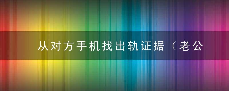 从对方手机找出轨证据（老公出轨怎么在车里装监控）