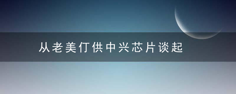 从老美仃供中兴芯片谈起