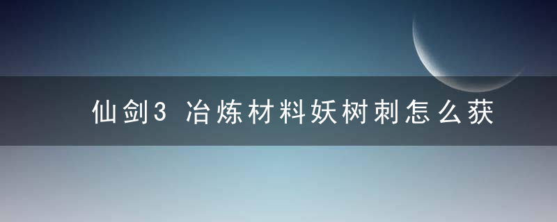 仙剑3冶炼材料妖树刺怎么获得(仙剑3龙精石头怎么获得)