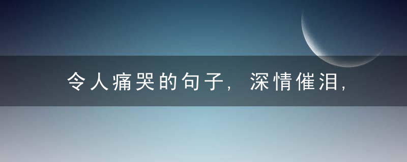 令人痛哭的句子,深情催泪,一秒戳中泪点