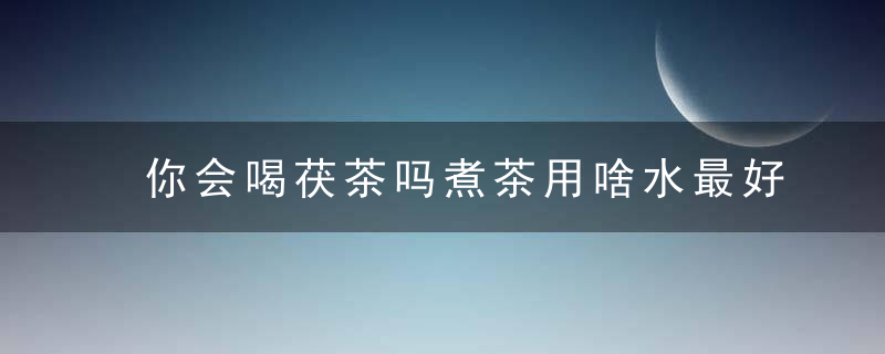 你会喝茯茶吗煮茶用啥水最好