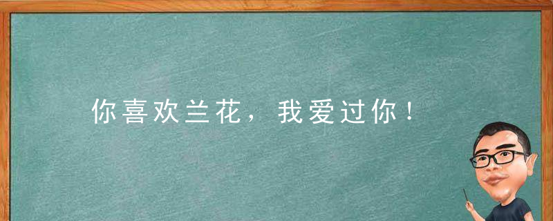 你喜欢兰花，我爱过你！