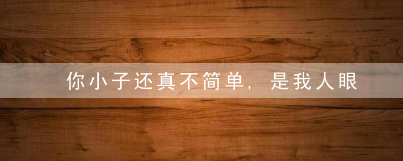 你小子还真不简单,是我人眼看狗低