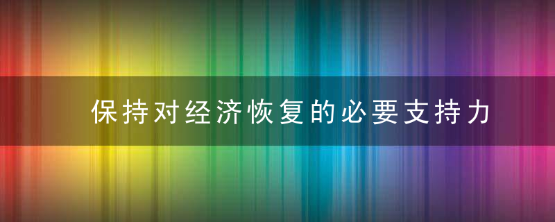 保持对经济恢复的必要支持力度