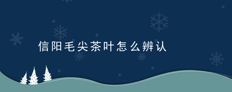 信阳毛尖茶叶怎么辨认