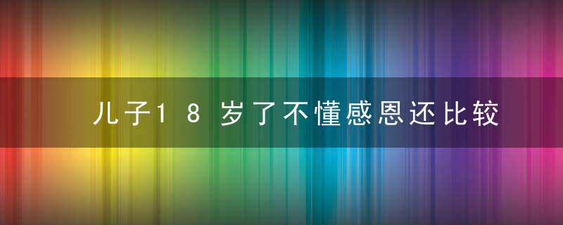 儿子18岁了不懂感恩还比较自私