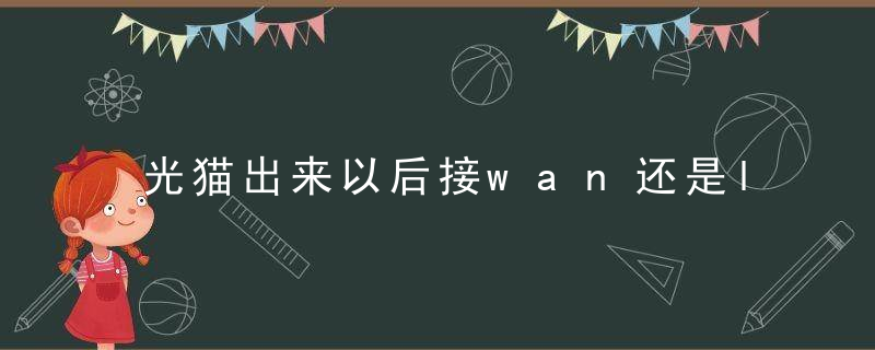 光猫出来以后接wan还是lan