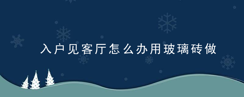 入户见客厅怎么办用玻璃砖做隔断,不影响采光,所有户