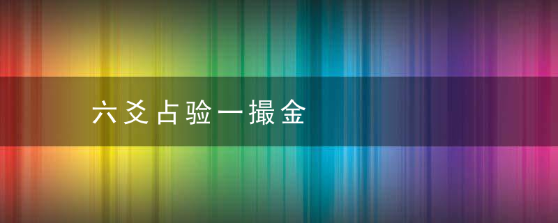 六爻占验一撮金