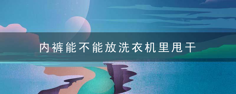 内裤能不能放洗衣机里甩干