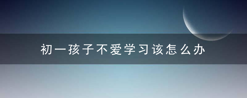 初一孩子不爱学习该怎么办