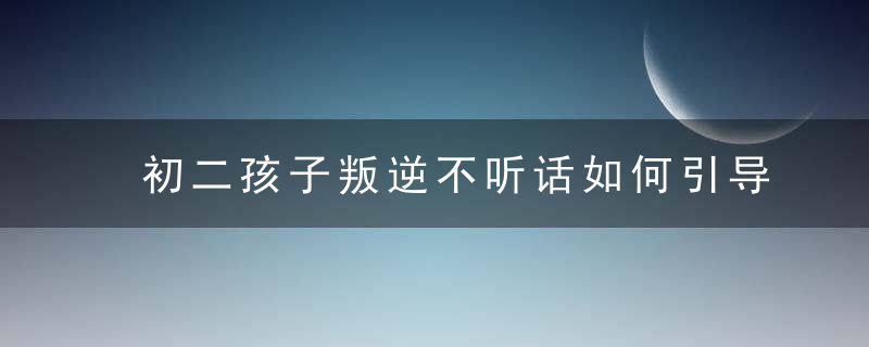 初二孩子叛逆不听话如何引导