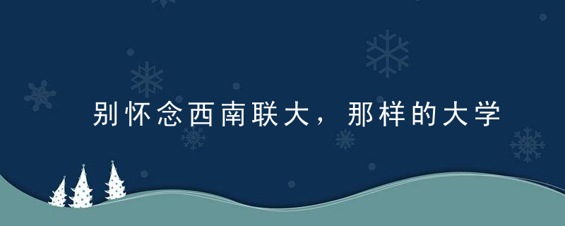 别怀念西南联大，那样的大学永远不会再有了