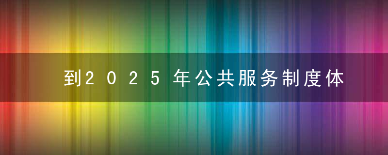 到2025年公共服务制度体系更加完善