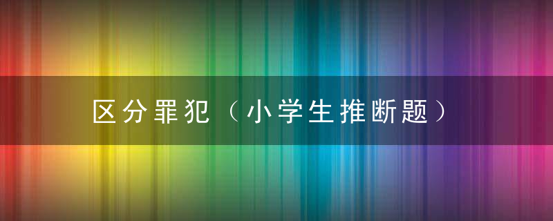 区分罪犯（小学生推断题）
