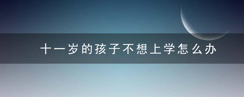 十一岁的孩子不想上学怎么办