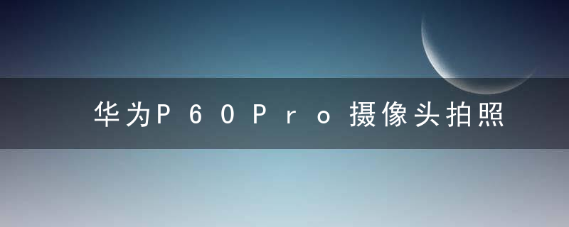 华为P60Pro摄像头拍照效果如何