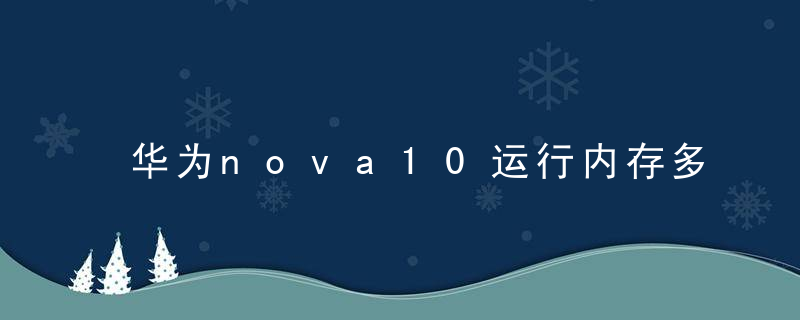 华为nova10运行内存多大