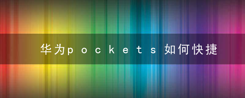 华为pockets如何快捷支付扫码