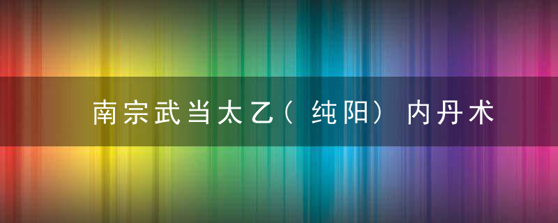南宗武当太乙(纯阳)内丹术(站桩)