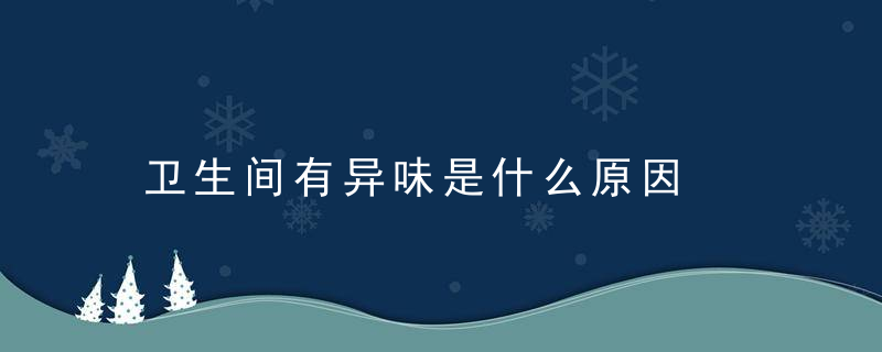 卫生间有异味是什么原因