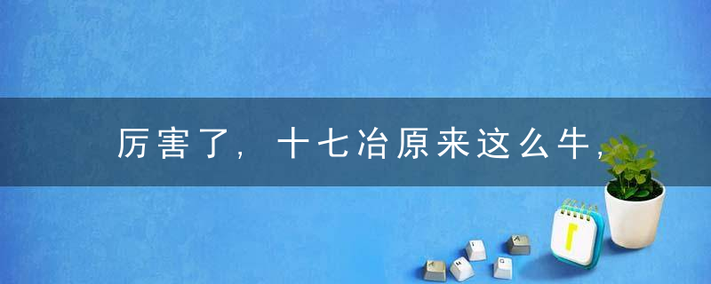 厉害了,十七冶原来这么牛,我们竟然不知道……