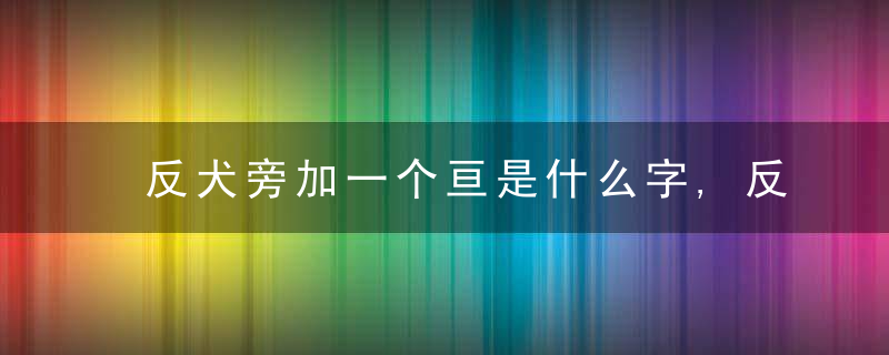 反犬旁加一个亘是什么字,反犬旁加一个亘念什么