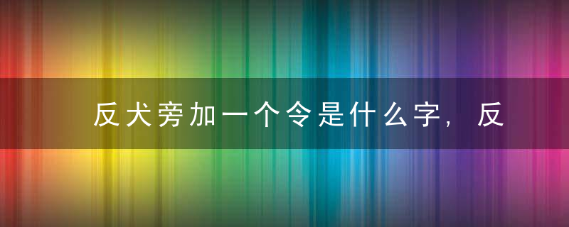 反犬旁加一个令是什么字,反犬旁加一个令念什么