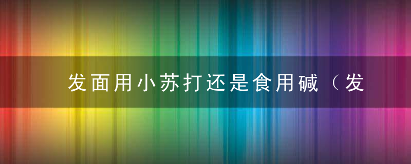 发面用小苏打还是食用碱（发好的面用小苏打能代替食用碱吗）