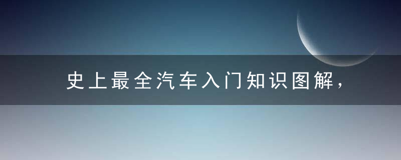 史上最全汽车入门知识图解，看看你都知道哪些