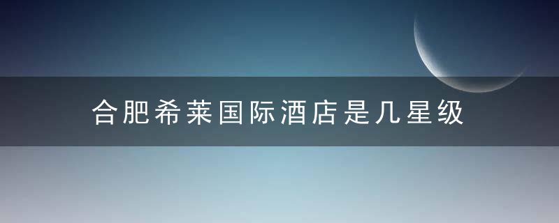 合肥希莱国际酒店是几星级