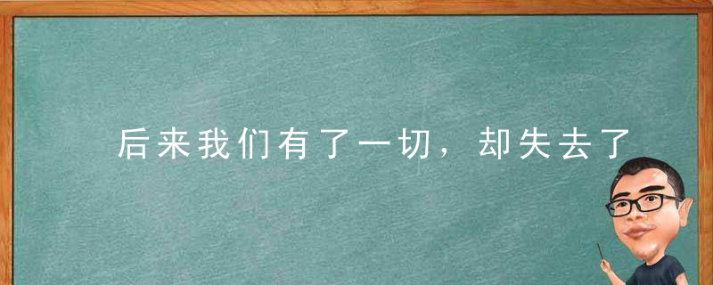 后来我们有了一切，却失去了我们