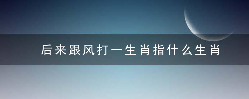 后来跟风打一生肖指什么生肖后来跟风是什么动物刚刚解释