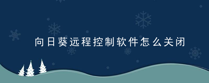 向日葵远程控制软件怎么关闭开机自启？ 向日葵远程控制软件关闭开机自启教程