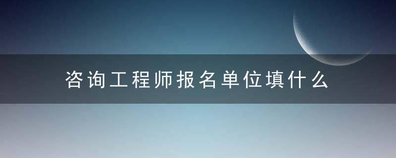 咨询工程师报名单位填什么