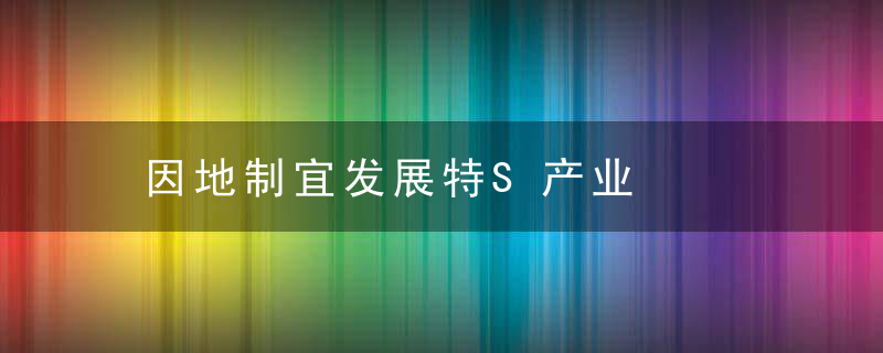 因地制宜发展特S产业