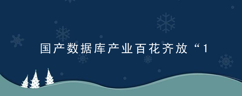 国产数据库产业百花齐放“1+4+4+N”格局形成