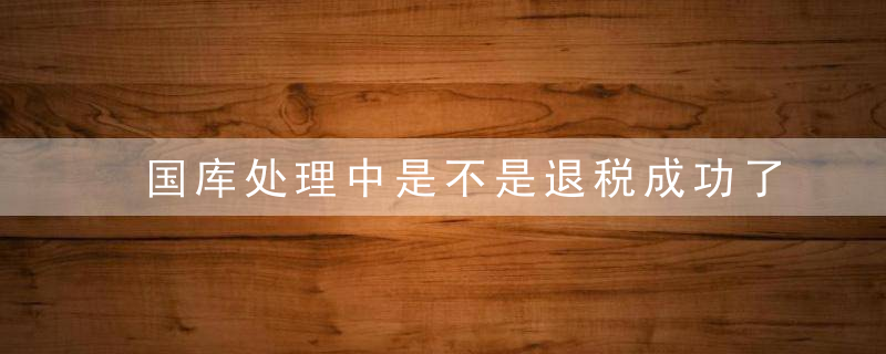国库处理中是不是退税成功了？国库处理中多久到账？