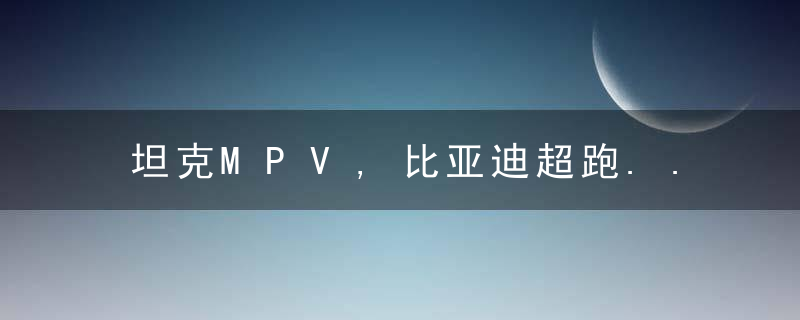 坦克MPV,比亚迪超跑......这些车造了一定火