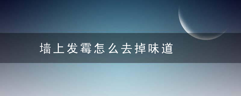 墙上发霉怎么去掉味道