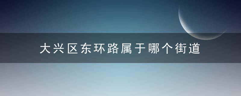 大兴区东环路属于哪个街道