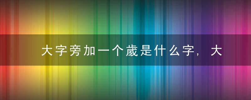 大字旁加一个歲是什么字,大字旁加一个歲念什么