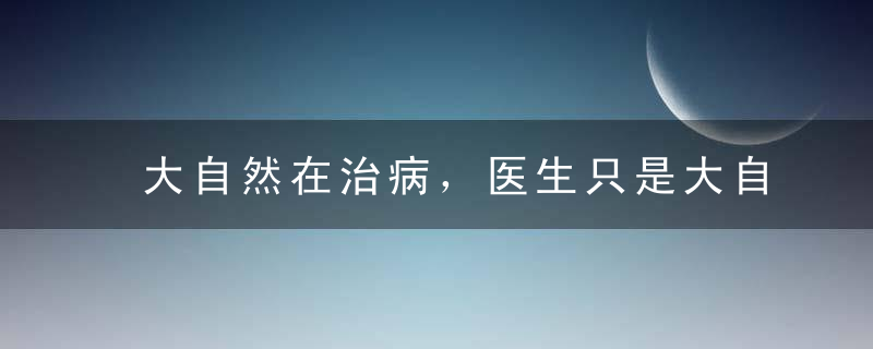 大自然在治病，医生只是大自然的助手，唤醒身体神奇的自愈能力