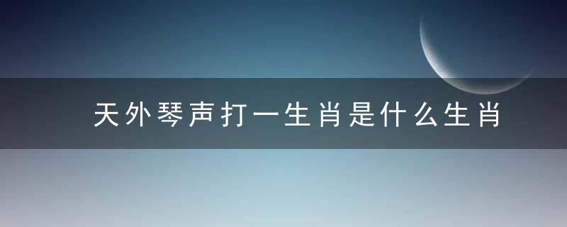 天外琴声打一生肖是什么生肖解什么动物请看标准分析